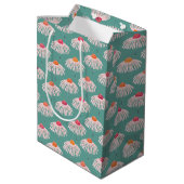 Gerbera Daisy Floral pattern Mittlere Geschenktüte (Rückseite Schrägansicht)