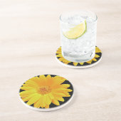 Gerbera Daisy (Gerbera hybrida) - Gelb Sandstein Untersetzer (Seite)