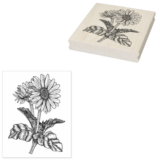 Gerbera Daisy Gummistempel (Stempel)