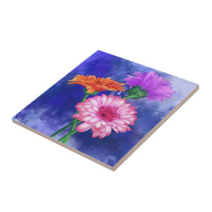 Gerbera Daisy Keramik Tile Fliese