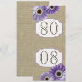 Gerbera Daisy Lila Tischnummer (Vorne/Hinten)