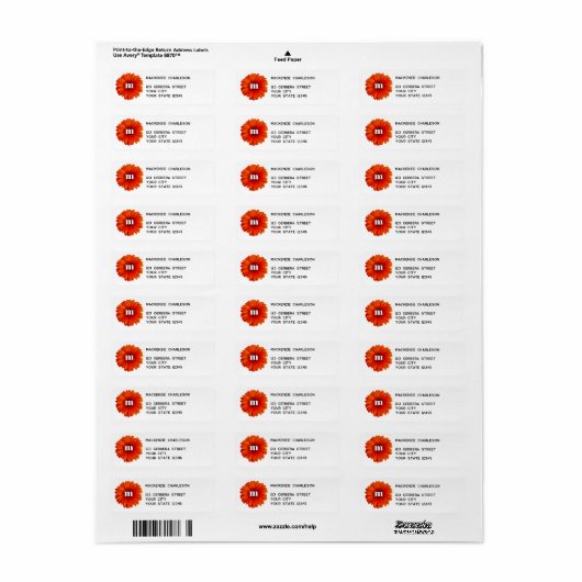 Gerbera Daisy Monogram erste Rücksendeadresse (Vorne)