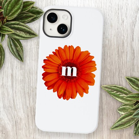 Gerbera Daisy Monogram Initial Case-Mate iPhone Hülle