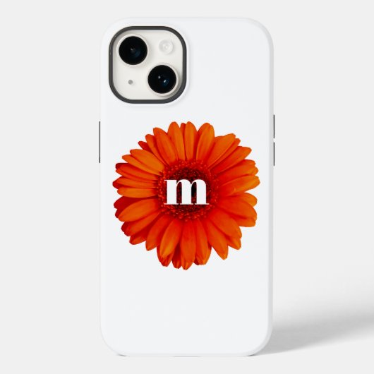 Gerbera Daisy Monogram Initial Case-Mate iPhone Hülle (Rückseite)
