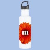 Gerbera Daisy Monogram Initial Edelstahlflasche