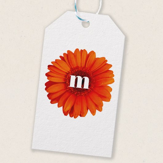 Gerbera Daisy Monogram Initial Geschenkanhänger