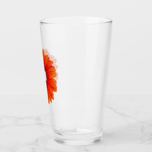 Gerbera Daisy Monogram Initial Glas (Links)