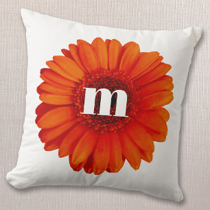 Gerbera Daisy Monogram Initial Kissen