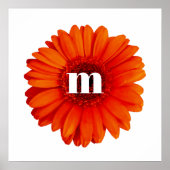 Gerbera Daisy Monogram Initial Poster (Vorne)