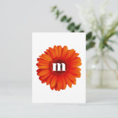 Gerbera Daisy Monogram Initial Postkarte (Stehend Vorderseite)