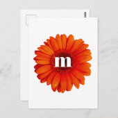 Gerbera Daisy Monogram Initial Postkarte (Vorne/Hinten)
