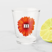 Gerbera Daisy Monogram Initial Schnapsglas (Vorderseite)
