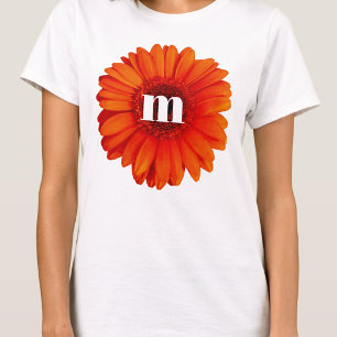 Gerbera Daisy Monogram Initial T-Shirt