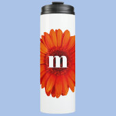 Gerbera Daisy Monogram Initial Thermosbecher