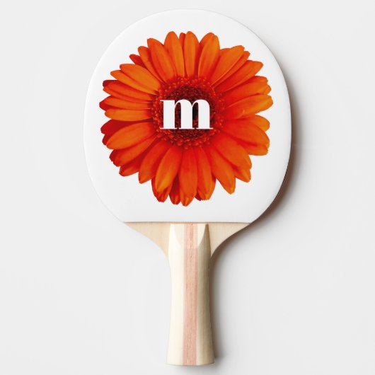 Gerbera Daisy Monogram Initial Tischtennis Schläger (Vorderseite)