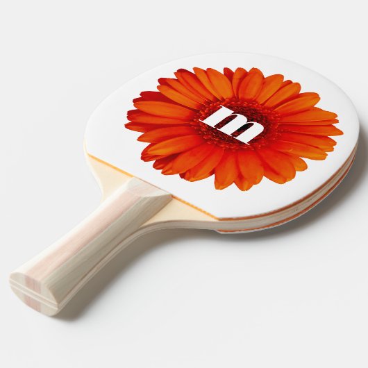 Gerbera Daisy Monogram Initial Tischtennis Schläger (Vorderseite)