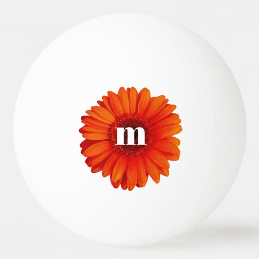 Gerbera Daisy Monogram Initial Tischtennisball (Vorderseite)