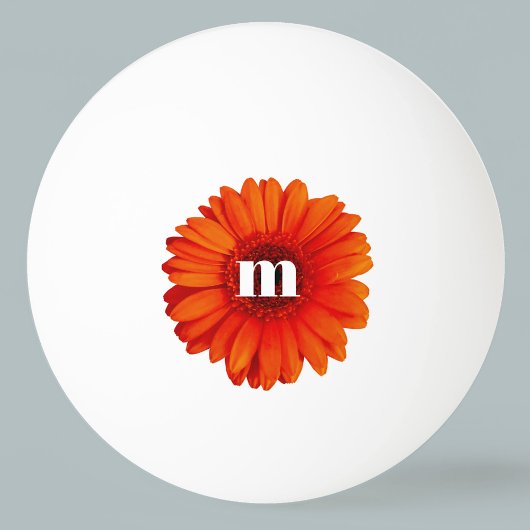 Gerbera Daisy Monogram Initial Tischtennisball