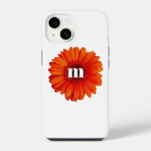 Gerbera-Daisy-Monogramm-Initiale iPhone Hülle (Rückseite)