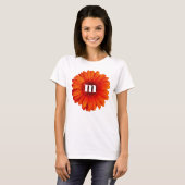 Gerbera-Daisy-Monogramm-Initiale T-Shirt (Vorne ganz)