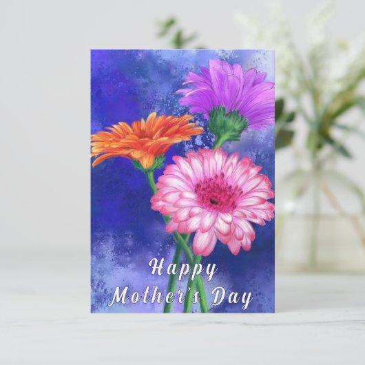 Gerbera Daisy Mother's Day Card Karte (Stehend Vorderseite)