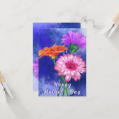 Gerbera Daisy Mother's Day Card Karte (Vorderseite/Rückseite Beispiel)