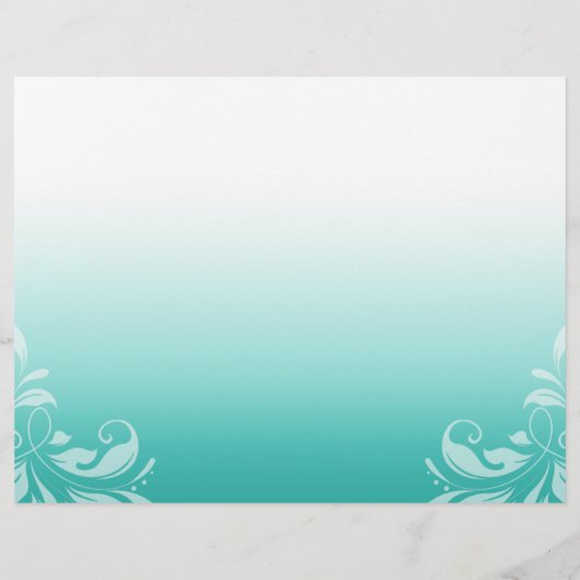 Gerbera Daisy Orange Aqua Order of Service Program (Rückseite)