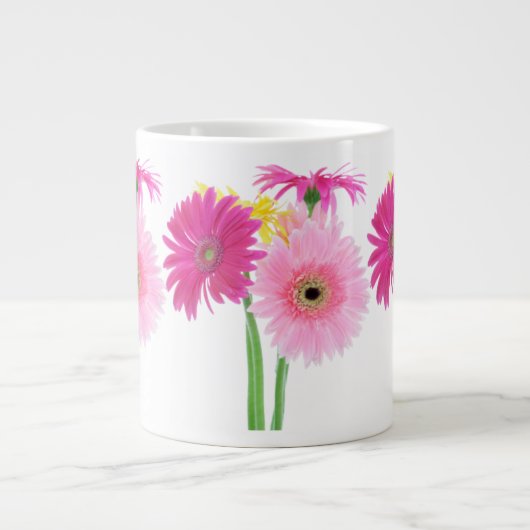 Gerbera Daisy Piink Blume Jumbo-Tasse (Vorderseite)