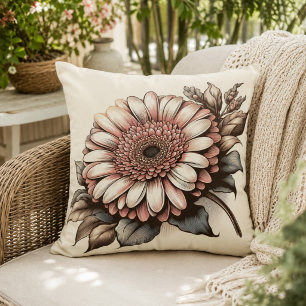 Gerbera Daisy Pillow für Garden-Inspiriert Komfort Kissen