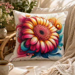 Gerbera Daisy Pillow für Garden-Inspiriert Komfort Kissen