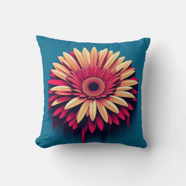 Gerbera Daisy Pillow für Garden-Inspiriert Komfort Kissen (Vorderseite)