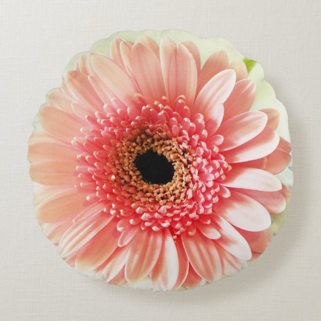 Gerbera Daisy Rundes Kissen (Vorderseite)