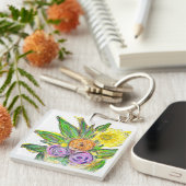 Gerbera Daisy Schlüsselanhänger (Vorderseite rechts)