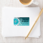 Gerbera Daisy Scroll 1 | AQUAMARIN Adressaufkleber (Insitu)