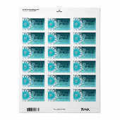 Gerbera Daisy Scroll 1 | AQUAMARIN Adressaufkleber (Vorne)