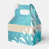 Gerbera Daisy Scroll | aquamarines Hafer Geschenkschachtel (Rückseite)