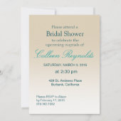 Gerbera Daisy Scroll Brautparty aquamarin Einladung (Rückseite)