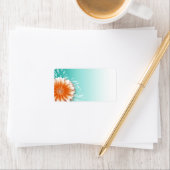 Gerbera Daisy Scroll | Orangenaqua Mailing Adressaufkleber (Insitu)