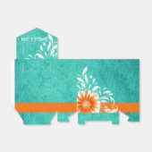 Gerbera Daisy Scroll | Türkis orange Geschenkschachtel (Ungefaltet)