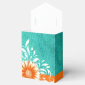 Gerbera Daisy Scroll | Türkis orange Geschenkschachtel (Geöffnet)