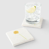 Gerbera daisy steinuntersetzer (Seitenansicht)