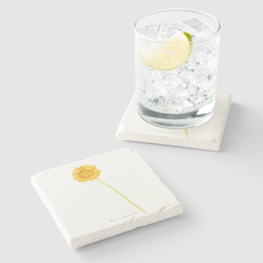 Gerbera daisy steinuntersetzer (Seitenansicht)