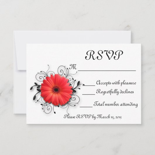 Gerbera Daisy Theme RSVP Karte (Vorderseite)
