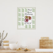 Gerbera Daisy Trio Wedding Guest Seating Chart Poster (Küche)