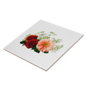 Gerbera Daisy und zwei Rose Fliese (Seite)