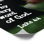 Gerbera Daisy w/ Scripture Verse (Luke 4:4) Poster (Ecke)