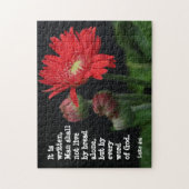 Gerbera Daisy w/ Scripture Verse (Luke 4:4) Puzzle (Vertikal)