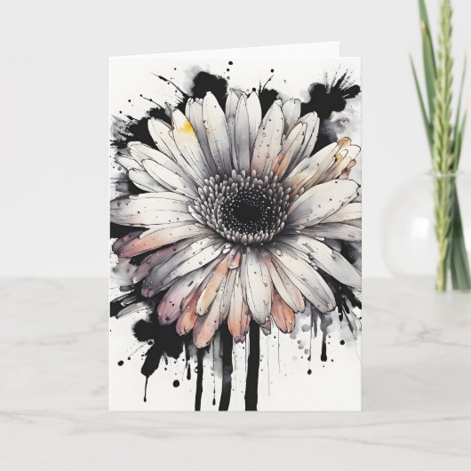 Gerbera daisy - Watercolor flowers Karte (Vorderseite)