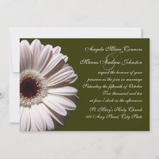 Gerbera Daisy Wedding Einladung (Vorderseite)