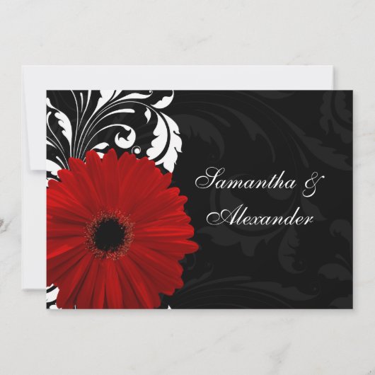 Gerbera Daisy Wedding Einladung (Rückseite)